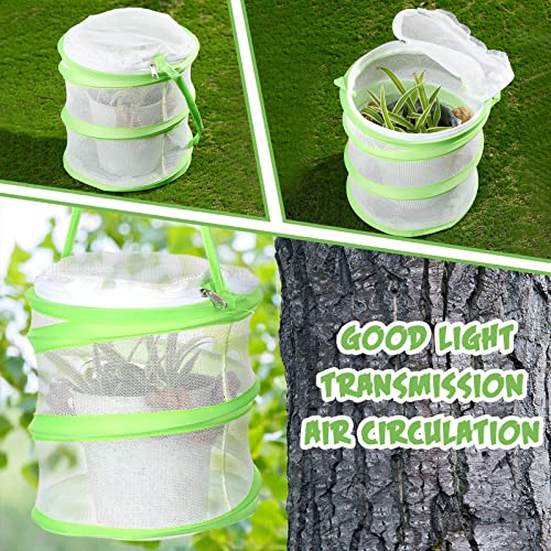 Sherr 24pcs Insect and Butterfly Habitat Cage Mesh Bug Cage Mini Butterfly Net Habitat Clear Container Terrarium Mesh Enclosure, 6.2x7.1inch