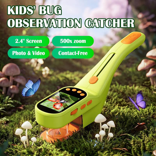 SIIOOE Bug Catcher Microscope for Kids Outdoor: STEM Toys with 500X HD Zoom - Birthday Gift for Boys Girls Age 3-12 - Handheld Nature Explorer Kits for Summer Camping Lemon Yellow - color: Lemon Yellow