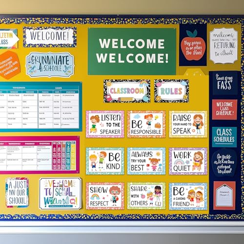 JarThenaAMCS Classroom Rules Posters Back to School Bulletin Board Decor