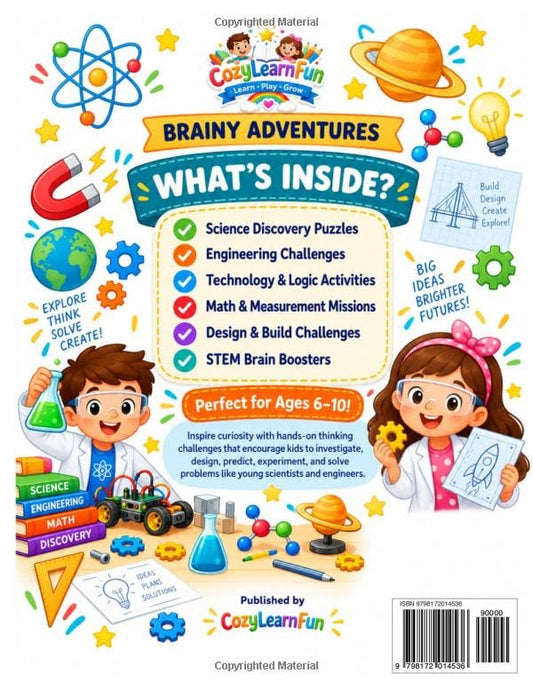 Brainy Adventures: Amazing STEM Challenges: 80 Science, Engineering, Math & Discovery Challenges for Kids Ages 6–10