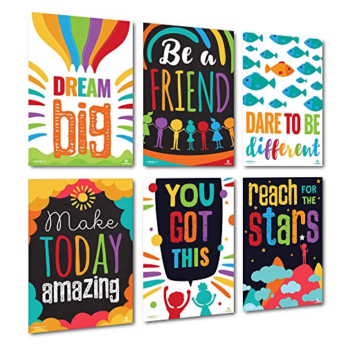 Sproutbrite 6 Pack 12” x 16” Educational Motivational Posters & Charts - color: Encouraging Poster