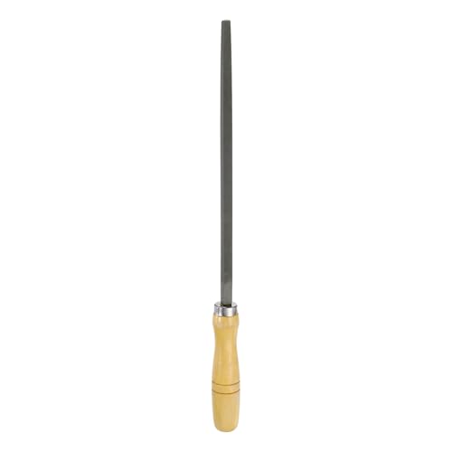 HARFINGTON 10" Square Medium Cut File Double Cut Teeth Medium Metal File High Carbon Steel T12 with Wood Handle for Metal Wood Finishing Roughing Shaping, Grey/Yellow - size: 10", style: Medium Cut