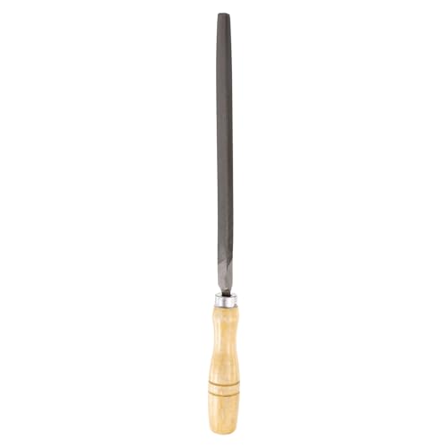 HARFINGTON Triangle Medium Teeth Cut File 8" Double Cut Teeth High Carbon Steel Hand Rasp File Wood Handle for Metal Wood Deburring Removing - size: 8", style: Medium
