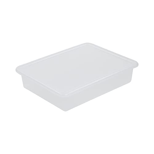 ECR4Kids Letter Size Tray Organizer with Lid, Small, 10-Piece, Clear - color: Clear