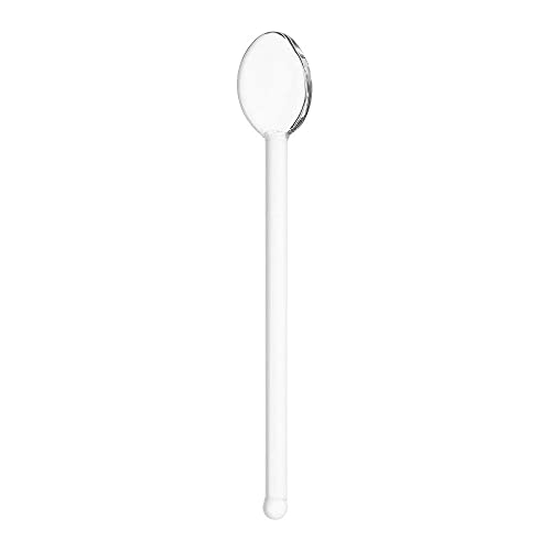 Glass Mixing Spoon 5.1 Inches Heat Resistant Transparent Stirring Spoon Rod Teaspoons for Salt Sugar Tea Coffee Ice Cream Drink (transparent) - color: Transparent