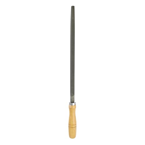 HARFINGTON 12" Square Bastard Cut File Double Cut Teeth Bastard Metal File High Carbon Steel T12 with Wood Handle for Metal Wood Finishing Roughing Shaping, Grey/Yellow