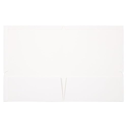 JAM PAPER Laminated Two Pocket Glossy Folders - White - 3/Pack - color: White, size: Pack of 3 Folders