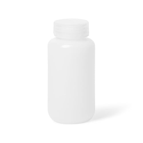 United Scientific® Unistore™ - Sample Containers with Lids - Laboratory Grade HDPE Wide Mouth Reagent Bottle - 8oz (250mL) Capacity - Sample Bottles with Caps, Plastic Bottles with Lids, Pack of 250 - size: 8 oz (Pack of 250)