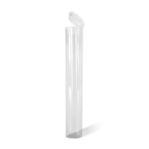 100 Pack 116mm Tubes Clear King Size - Plastic Pop Top Tubes with Squeeze Cap - Airtight, Waterpoof and Child Proof Container (100 Count) (Clear 116mm 100Pack) - color: Clear 116mm 100Pack