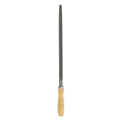 HARFINGTON 12" Square Medium Cut File Double Cut Teeth Medium Metal File High Carbon Steel T12 with Wood Handle for Metal Wood Finishing Roughing Shaping, Grey/Yellow - size: 12", style: Medium Cut