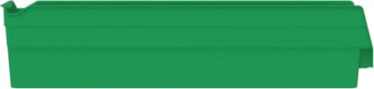Akro-Mils 30128 Plastic Nesting Shelf Bin Box, (18-Inch x 4-Inch x 4-Inch), Green, (12-Pack) - color: Green