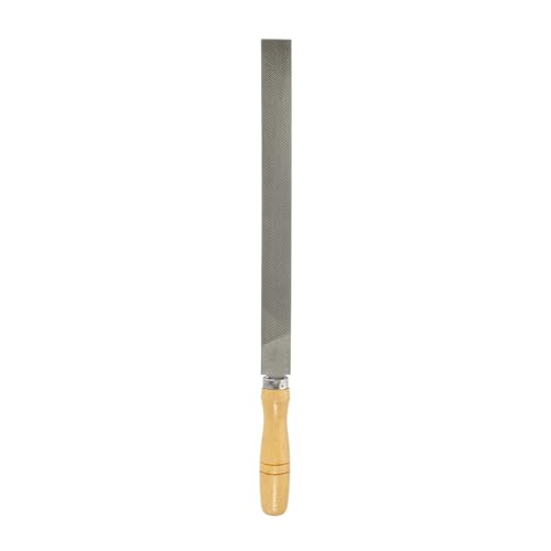 HARFINGTON Flat Coarse Cut File 14" Double Cut Teeth High Carbon Steel Hand Rasp File with Wood Handle for Metal Wood Deburring Removing - size: 14", style: Coarse