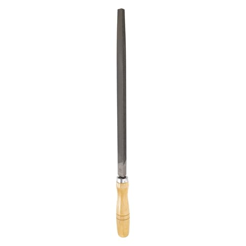 HARFINGTON Triangle Medium Teeth Cut File 12" Double Cut Teeth High Carbon Steel Hand Rasp File Wood Handle for Metal Wood Deburring Removing - size: 12", style: Medium