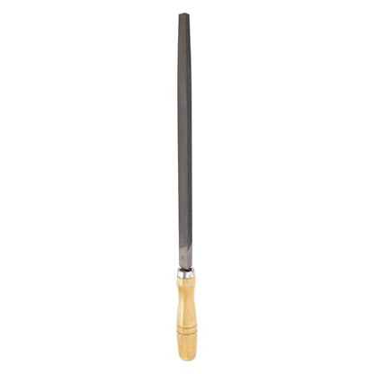 HARFINGTON Triangle Medium Teeth Cut File 12" Double Cut Teeth High Carbon Steel Hand Rasp File Wood Handle for Metal Wood Deburring Removing - size: 12", style: Medium