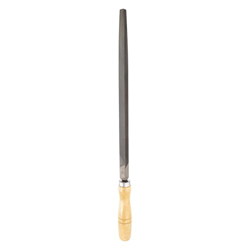 HARFINGTON Triangle Thin Teeth Cut File 12" Double Cut Teeth High Carbon Steel Hand Rasp File Wood Handle for Metal Wood Deburring Removing - size: 12", style: Thin