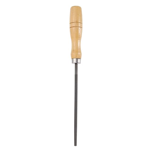 HARFINGTON 6" Round Coarse Cut File Double Cut Teeth Coarse Metal File High Carbon Steel T12 with Wood Handle for Metal Wood Finishing Roughing, Grey/Yellow - size: 6", style: Coarse Cut