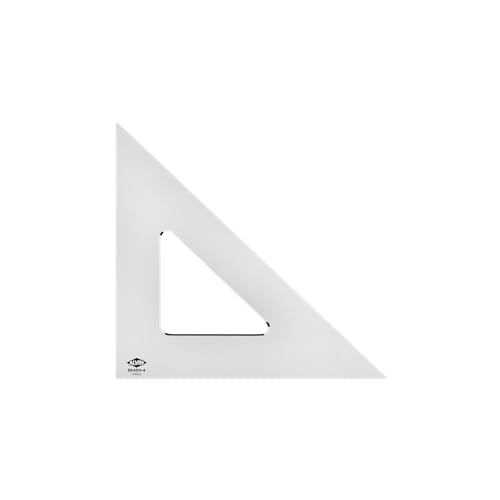ALVIN - Smoke-Tint Acrylic Triangle Ruler, Multipurpose Tool for Drafting, Design, and Architecture, Great for Machining and Woodworking (4" 45/90 Degree) - size: 4", style: 45/90 Degree