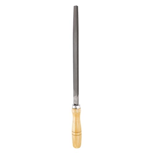 HARFINGTON Triangle Thin Teeth Cut File 10" Double Cut Teeth High Carbon Steel Hand Rasp File Wood Handle for Metal Wood Deburring Removing - size: 10", style: Thin