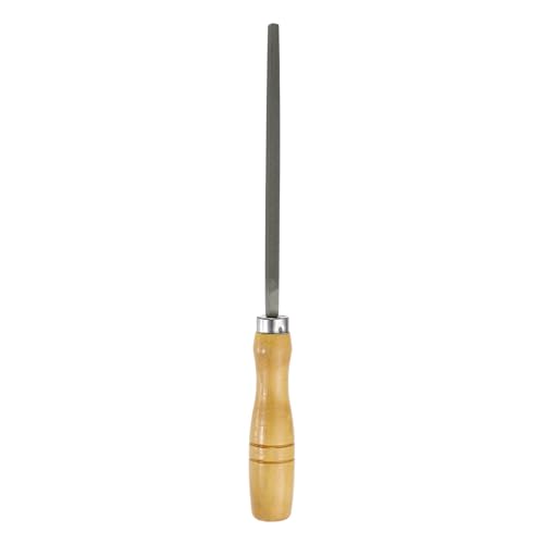 HARFINGTON 6" Square Fine Cut File Double Cut Teeth Fine Metal File High Carbon Steel T12 with Wood Handle for Metal Wood Finishing Roughing Shaping, Grey/Yellow - size: 6", style: Fine Cut