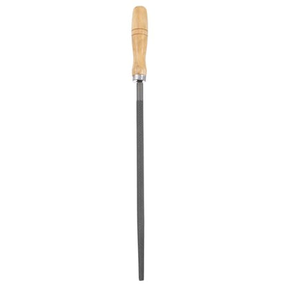 HARFINGTON 12" Round Coarse Cut File Double Cut Teeth Coarse Metal File High Carbon Steel T12 with Wood Handle for Metal Wood Finishing Roughing, Grey/Yellow - size: 12", style: Coarse Cut