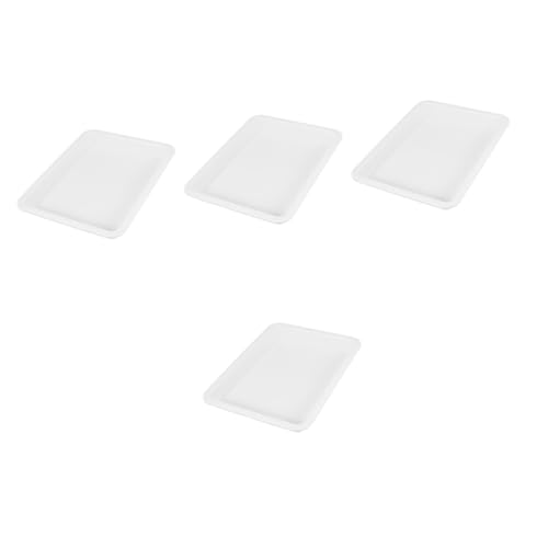 ULTECHNOVO 4pcs Versatile Lab Tray Acid-Resistant Storage Leak-Proof Design Chemistry Teaching Compact Size - color: Whitex4pcs, size: 24.60X18.50X2.70CMx4pcs