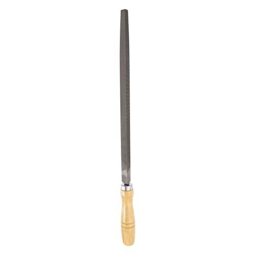 HARFINGTON Triangle Coarse Teeth Cut File 12" Double Cut Teeth High Carbon Steel Hand Rasp File Wood Handle for Metal Wood Deburring Removing - size: 12", style: Coarse