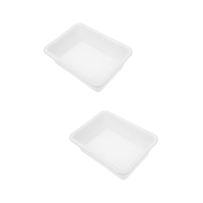 2pcs Lightweight Large Tray Utility Lab Dishes Storage Tray Organizer 7cm Depth Square Plate Acid Alkali Resistant