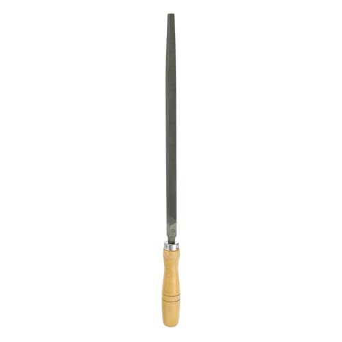 HARFINGTON 12" Square Fine Cut File Double Cut Teeth Fine Metal File High Carbon Steel T12 with Wood Handle for Metal Wood Finishing Roughing Shaping, Grey/Yellow - size: 12", style: Fine Cut