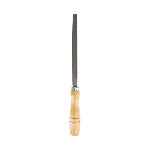 HARFINGTON Triangle Medium Teeth Cut File 6" Double Cut Teeth High Carbon Steel Hand Rasp File Wood Handle for Metal Wood Deburring Removing - size: 6", style: Medium