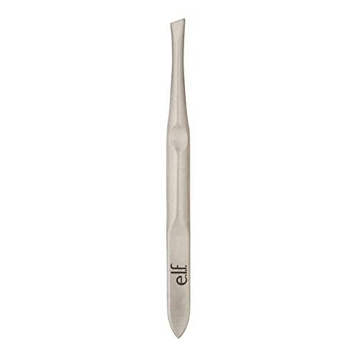 e.l.f. Slant Tweezer, Professional Quality Stainless Steel, Provides a Strong Grip, Removes Hairs Accurately, Shapes, Defines, Easy To Use, Ergonomically-Designed - size: 1 Count ( pack of 1)