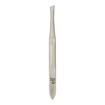 e.l.f. Slant Tweezer, Professional Quality Stainless Steel, Provides a Strong Grip, Removes Hairs Accurately, Shapes, Defines, Easy To Use, Ergonomically-Designed - size: 1 Count ( pack of 1)