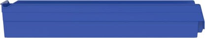Akro-Mils 30164 Heavy Duty Plastic Shelf Bins, 24"x 6.5"x 4", Blue, 6-Pk - color: Blue
