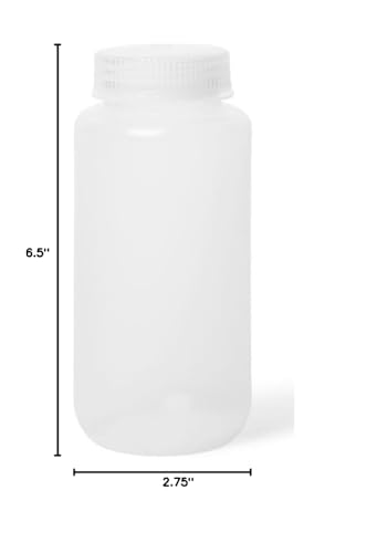 United Scientific™ Polypropylene Sample Bottles with Lids, 500ml, 144-Pack - size: 16 oz (Pack of 144)