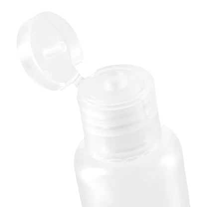 PINGEUI 100 Pack 1oz/30ml Clear Plastic Empty Bottles, Travel Size Bottles with Flip Cap, Refillable Travels Bottles for Travel or Daily Use