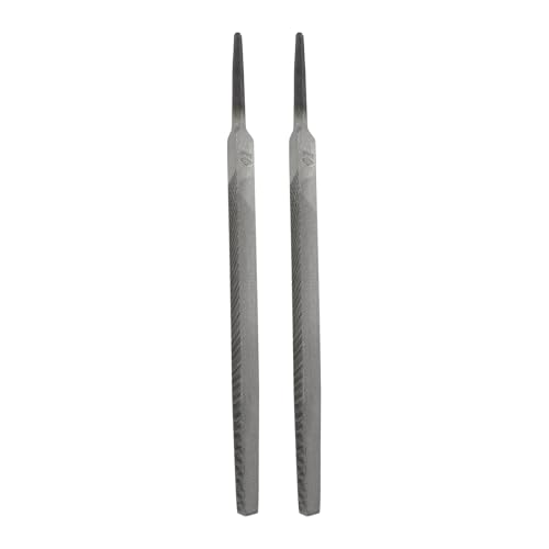 HARFINGTON 2pcs Triangle Medium Teeth Cut File 6" Double Cut Teeth High Carbon Steel Hand Rasp File Without Handle for Metal Wood Deburring Removing - size: 6", style: Medium