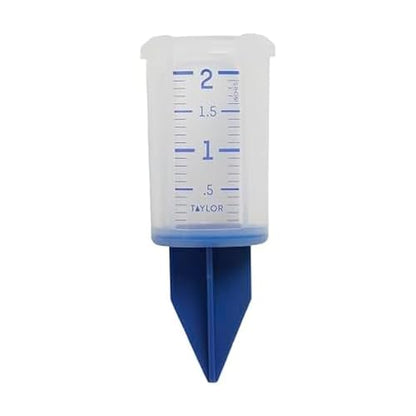 Taylor Break and Freeze Proof Flexible Silicone Sprinkler Gauge, Measures Outdoor Rain, Precipitation, and Sprinkler Systems, Easy to Read for Garden, Lawn, Patio, Backyard, or Outside, 2-Inch, Blue - size: 2 Inch