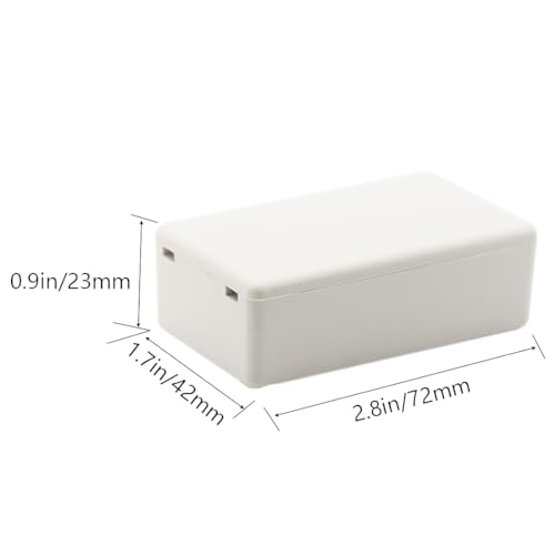 Zulkit 5Pcs Project Boxes ABS Plastic Electrical Project Power Case Small Junction Box White 2.83 x 1.65 x 0.91 inch (72 x 42 x 23 mm) - color: 5 PCS, size: 2.83" x 1.65" x 0.91"