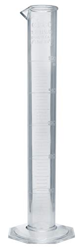 Graduated Cylinder, 50mL - Class A Tolerance - Octagonal Base - TPX Plastic - Industrial Quality, Autoclavable - Eisco Labs - size: 50mL