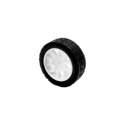 20PCS Toy Car Wheel 30mm Model Car Rubber Tire Wheels with 10PCS Shaft Round Rod Axles for DIY Model Toy RC Car Truck Robot Building Accessories (White 2x30mm) - style: White 2x30mm