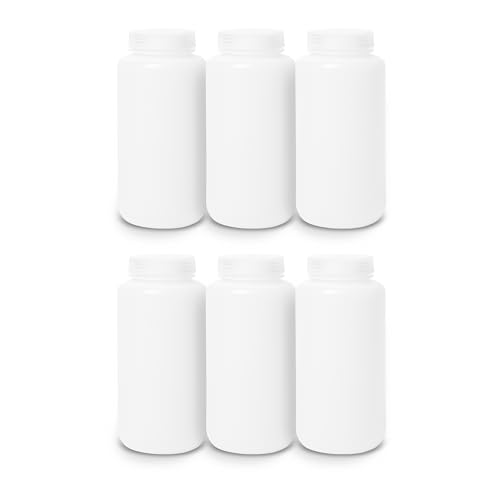 United Scientific HDPE Liquid Containers with Lids, 1 L, Wide Mouth, 6-Pack - size: 32 oz (Pack of 6)