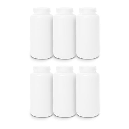 United Scientific HDPE Liquid Containers with Lids, 1 L, Wide Mouth, 6-Pack - size: 32 oz (Pack of 6)
