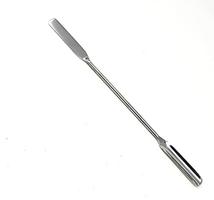 Stainless Steel Double Ended Micro Lab Scoop Spoon Half Rounded & Flat End Spatula Sampler (9 INCH) - size: 9 INCH