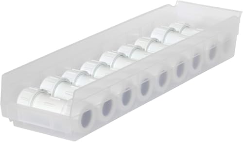 Akro-Mils 30164 Heavy Duty Plastic Shelf Bins, 24"x 6.5"x 4", Clear, 6-Pk - color: Clear