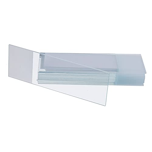 50 Pcs Ground Edge Pre-Cleaned Microscope Slides and 100 Pcs Pre-Cleaned Microscope Cover Glasses with 4 Plastic Droppers