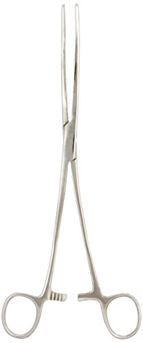 SE 10-Inch Stainless Steel Curved Forceps - Self-Locking, Serrated Tip for Precision Grip and Clamping - Perfect for Crafting, Fishing Tasks, Jewelry Making, and More! -611FC - size: 10", style: Curved