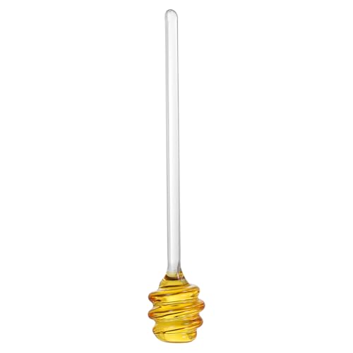 uxcell Glass Honey Stirring Rod, 7" Spiral Non-Drip Honey Dipper - color: Golden Yellow