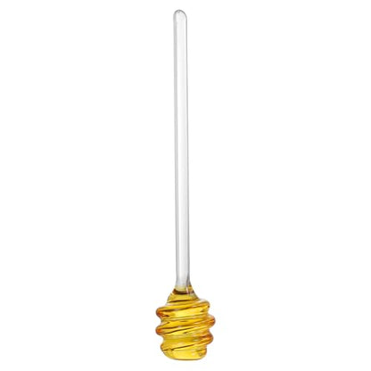 uxcell Glass Honey Stirring Rod, 7" Spiral Non-Drip Honey Dipper - color: Golden Yellow
