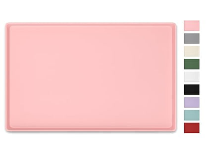 Silicone Art Mat for Crafts, 12" x 19" Waterproof Non-Slip Painting Mat - color: Pink, size: 12" x 19"