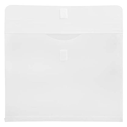 JAM PAPER Plastic Expansion Envelopes with Hook & Loop Closure - Letter Booklet - 9 3/4 x 13 with 1 Inch Expansion - White - 12/Pack - color: White, size: 1" Expansion
