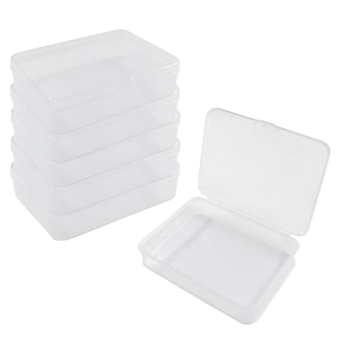 6 Pcs 4.5x3.4 Inches Mini Plastic Storage Containers with Lids